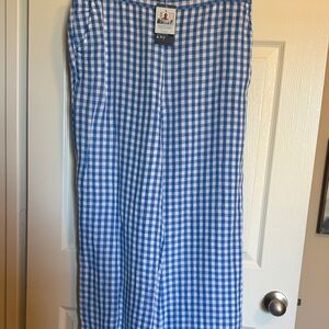 crown & ivy Blue and White Checkered Pants